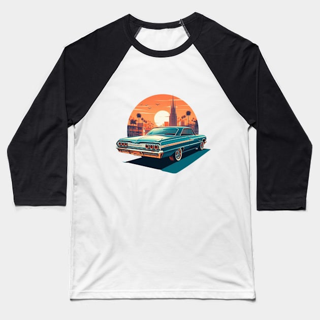 60s Chevrolet Impala Baseball T-Shirt by VintageCarsShop